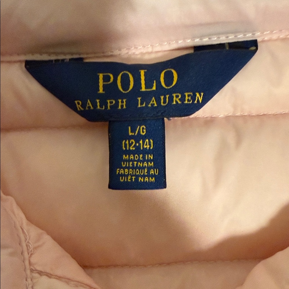 Polo Ralph Lauren Light Pink Vest. Size 12/14 - Picture 2 of 4
